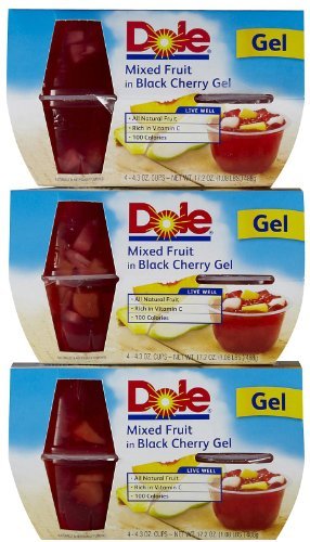 Dole Mixed Fruit in Black Cherry Gel, 4 oz, 3 pk