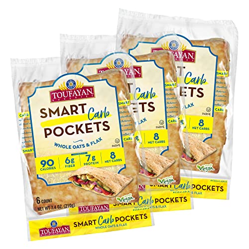 Toufayan Smart Carb Pockets Pita Bread, 3 Pack