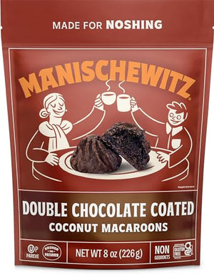 Manishewitz Mehadrin, Double Chocolate Coated Coconut Macaroons 8oz, Resealable Bag