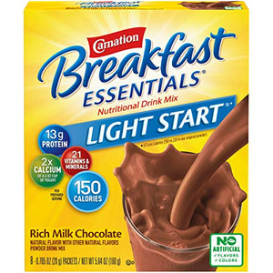 Carnation Breakfast Essentials Light Start, 8 Count Box