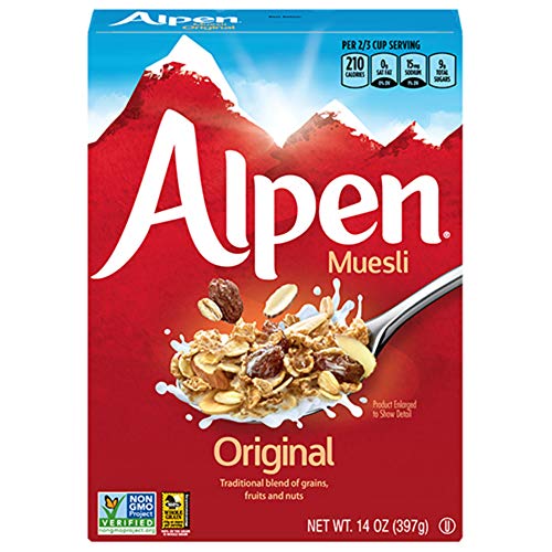 Alpen Muesli Original Cereal, 14 OZ Box, Pack of 6