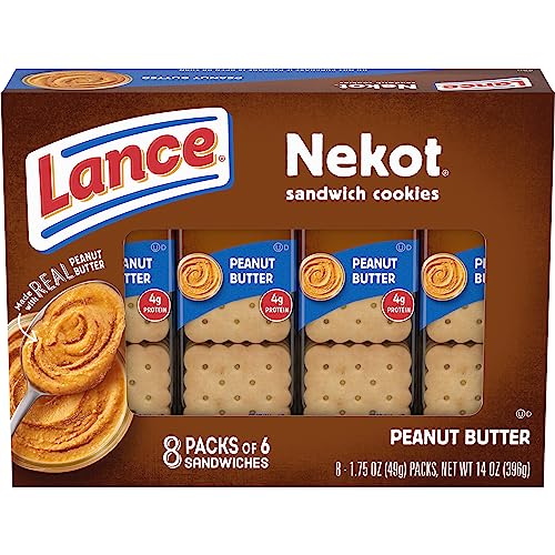 Lance Sandwich Cookies, Nekot Peanut Butter, 8 Packs