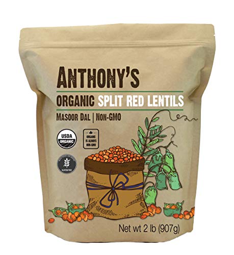 Anthony's Organic Split Red Lentils, 2 lb, Masoor Dal