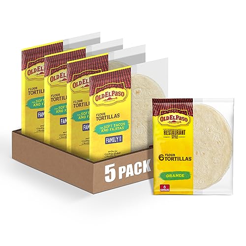 Old El Paso Grande Flour Tortillas, 6-count (Pack of 5)