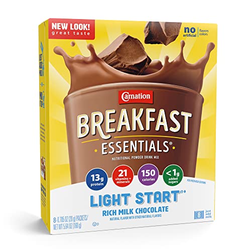 Carnation Breakfast Essentials Light Start Chocolate Supplement, 64 Ct