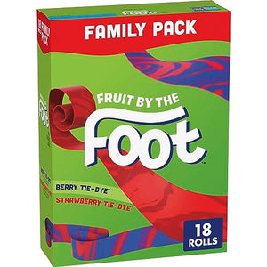 Fruit By The Foot Fruit Snacks, Berry & Strawberry Tie-Dye, 18 Rolls