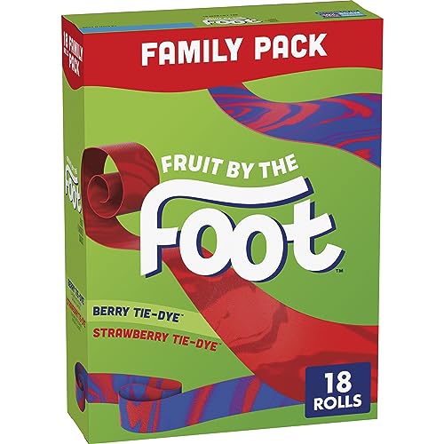 Fruit By The Foot Fruit Snacks, Berry & Strawberry Tie-Dye, 18 Rolls