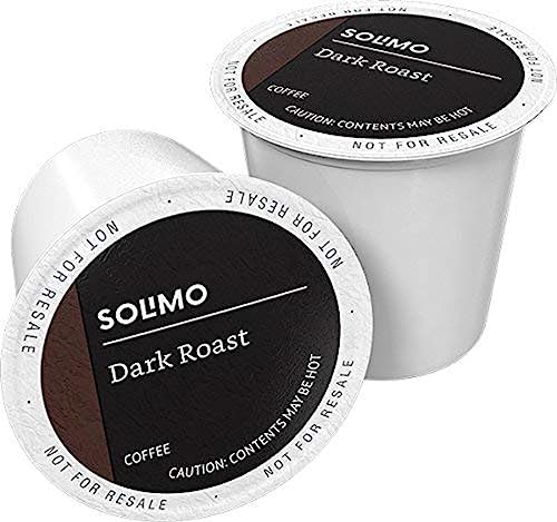 Amazon Brand - Solimo Dark Roast Coffee Pods, 100 Count