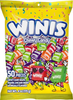 Chewy Candy Winis Original Variety Bag – 50 Pieces, 4 Oz