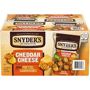 Snyder's Pretzel Sandwiches, Cheddar Cheese, 30 Ct