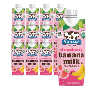 Mooala Strawberry Bananamilk Organic Shelf Stable, 237 mL (12 Pack)