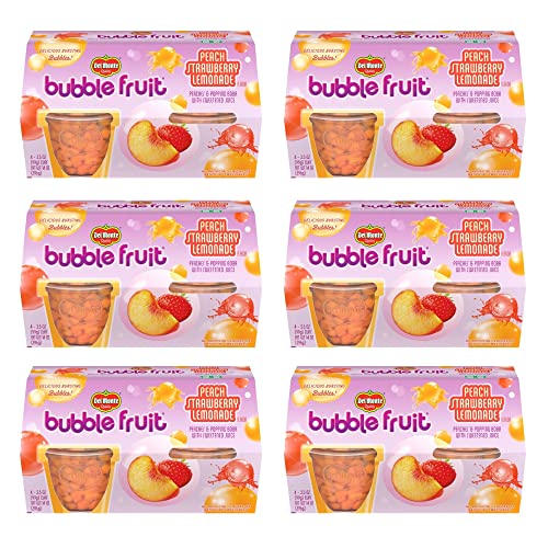 DEL MONTE BUBBLE FRUIT CUP Snacks, Peach Strawberry Lemonade, 24 Pack