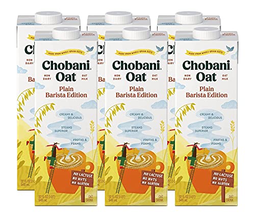 Chobani Unsweetened Oat Barista Edition, 32 oz (Pack of 6)