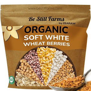 Be Still Farms Organic Soft White Wheat Berries, 5.8lb