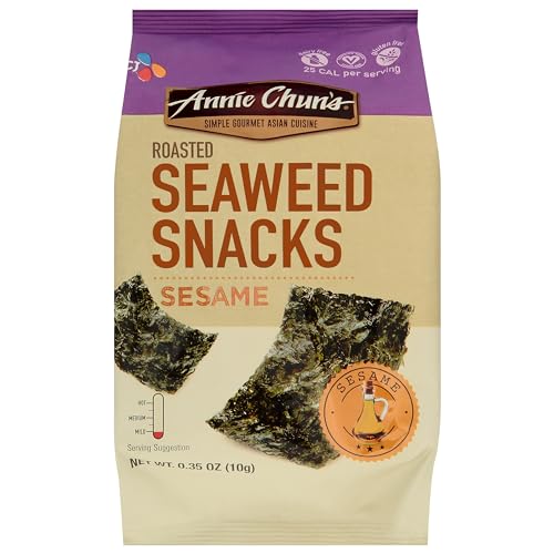 Annie Chun's Roasted Seaweed Snacks, Sesame-Flavor, 0.35 oz (12 Pack)