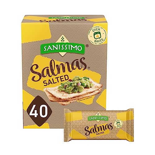 Sanissimo Salmas Salted, 40 Packs of 3 Crackers, Gluten Free