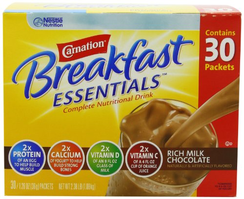 Carnation Breakfast Essentials Nutritional Drink, Rich Milk Chocolate (30 Pack)