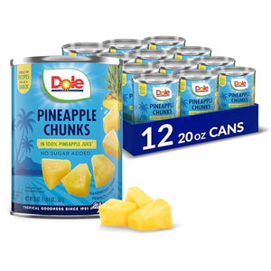 Dole Canned Pineapple Chunks, 20 Oz (12 Count)