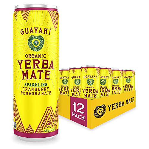 Guayaki Yerba Mate, Cranberry Pomegranate, Organic Energy Drink, 12oz Cans, 12 Pack