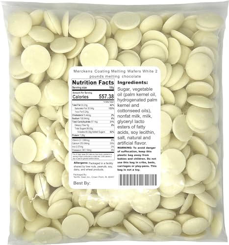 Merckens Coating Melting Wafers White Chocolate, 2 Pounds