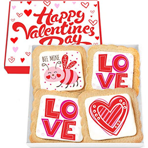 Valentines Day Cookies Gift Basket, 4 Pack