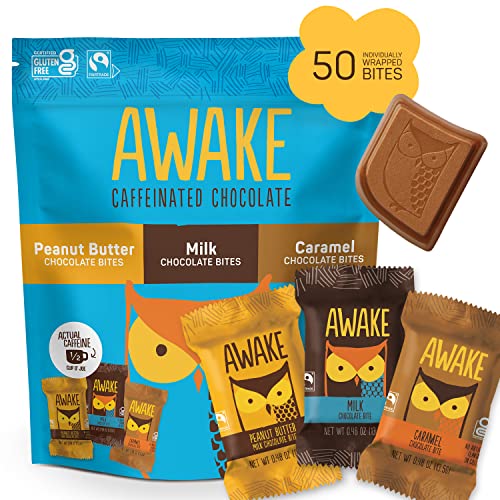 AWAKE Caffeinated Chocolate Bites, 50mg Caffeine, 50 Bites