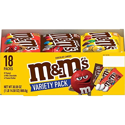 M&M'S Peanut, Peanut Butter & Milk Chocolate Variety Pack, 18 ct