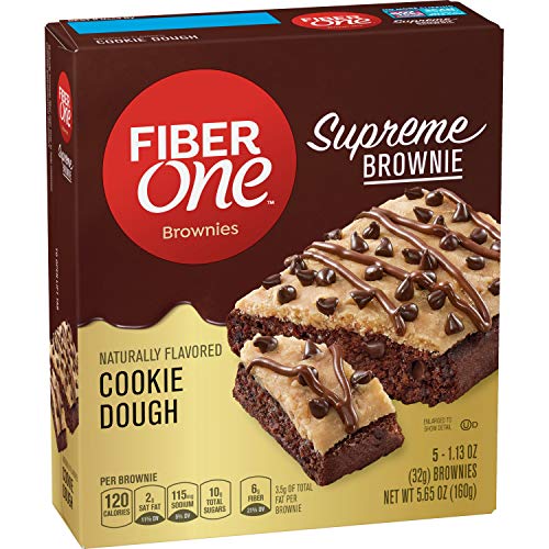 Fiber One Supreme Brownies, Cookie Dough, 5 ct