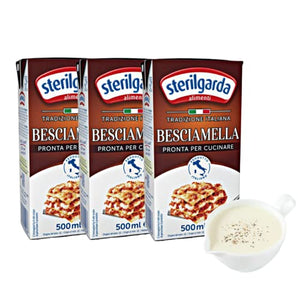 Sterilgarda Italian Béchamel Sauce Ready to Use | 16.9 fl oz (500ml) - Pack of 3