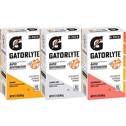 Gatorlyte Rapid Rehydration Electrolyte Beverage, Variety Pack, 18 Pack