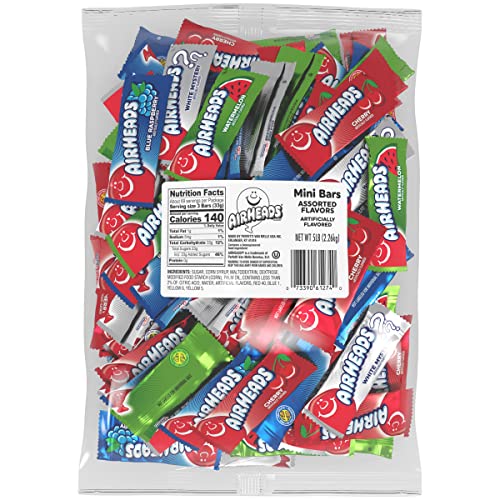 Airheads Candy Mini Bars, Assorted Flavors, 5 Pound Bag