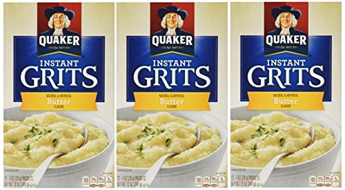 Quaker Instant Grits, Butter Flavor, 12oz, 3 Pack