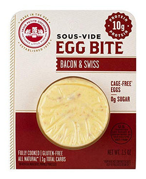 THREE LITTLE PIGS Sous-Vide Egg Bite with Bacon & Swiss (12) 2.5oz Packages