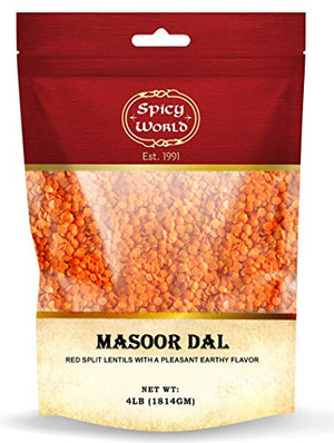 Spicy World Masoor Dal 4 Pound Bag - Split Red Lentils