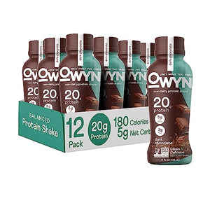 OWYN Vegan Protein Shake, Dark Chocolate, 12 Fl Oz, 12 Pack