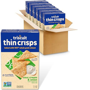 Triscuit Thin Crisps Sour Cream & Onion Crackers, 6-7.1 oz Boxes