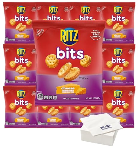 RITZ Bits Cheese Sandwich Crackers, 1.5oz, Pack of 10