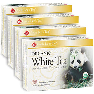 Uncle Lee's Organic White Tea, 100 Count (Pack of 4)