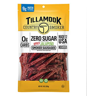 Tillamook Keto Friendly Zero Sugar Smoked Sausages, Spicy Jalapeño, 10 oz