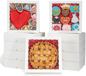 RomanticBaking 50pcs 9x9x2.5 Inches Pie Boxes