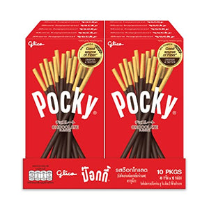 Pocky Chocolate Cream Biscuit Sticks, 1.73 oz (Pack of 10)