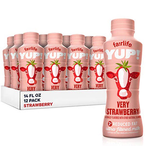 fairlife YUP! Low Fat Strawberry Milk, 14 fl oz (Pack of 12)