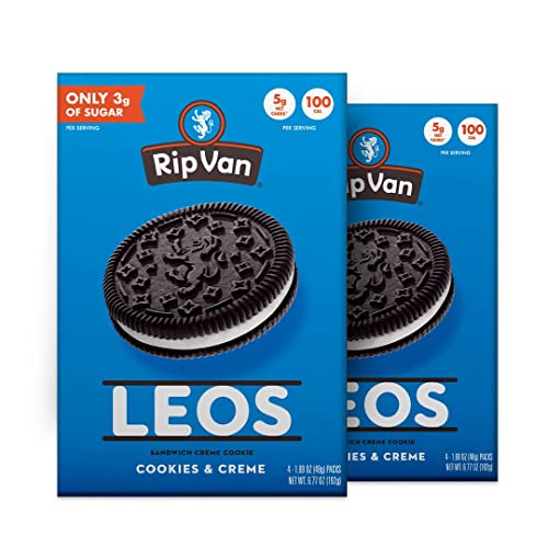 Rip Van LEOs Cookies and Cream Sandwich Cookies, 32 Count