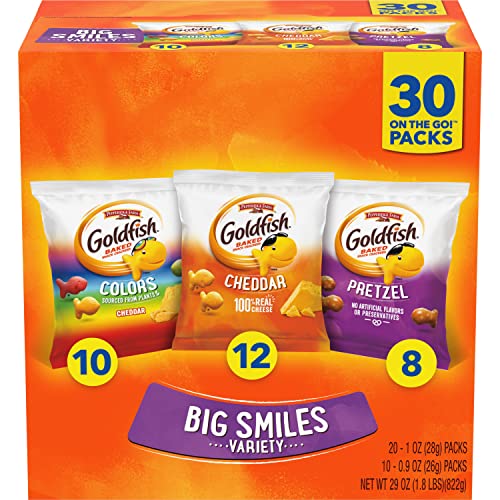 Goldfish Crackers Variety Pack, 30 Snack Packs