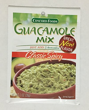 Concord Foods Classic Spicy Guacamole Mix, 1oz (Pack of 6)