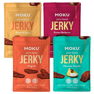 Moku Plant-Based Mushroom Jerky Variety Pack, 4 Pack