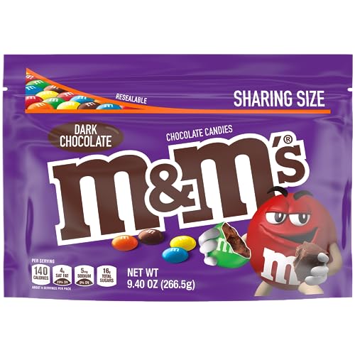 M&M'S Dark Chocolate Candy, Sharing Size, 9.4 oz