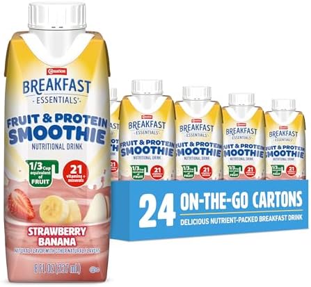 Carnation Breakfast Essentials Smoothie, Strawberry Banana, 24 Pack