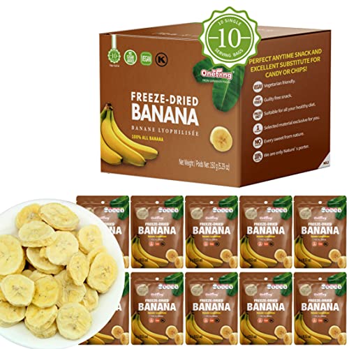 ONETANG Freeze-Dried Fruit Banana Chips, 10 Pack