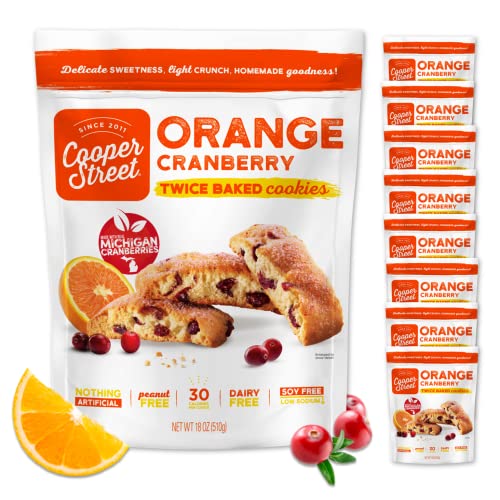 Cooper Street Biscotti Cookies, Orange Cranberry Flavor, 18oz (8 Pack)